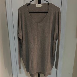 Dreamers V-Neck Dolman Sweater - Taupe